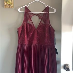 Wine colored floor length dress